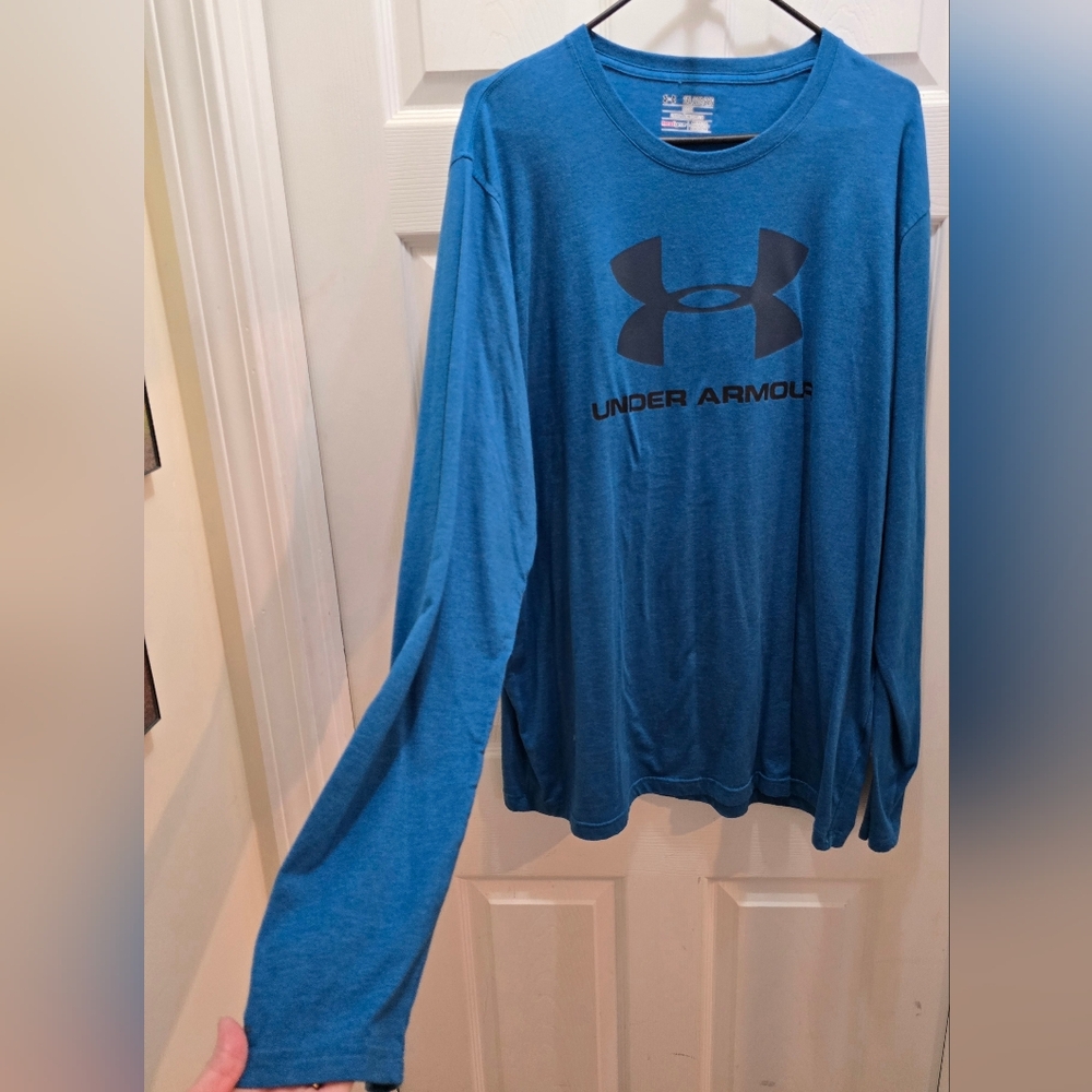 Under Armour Men's Blue Long Sleeve Shirt, 2xl